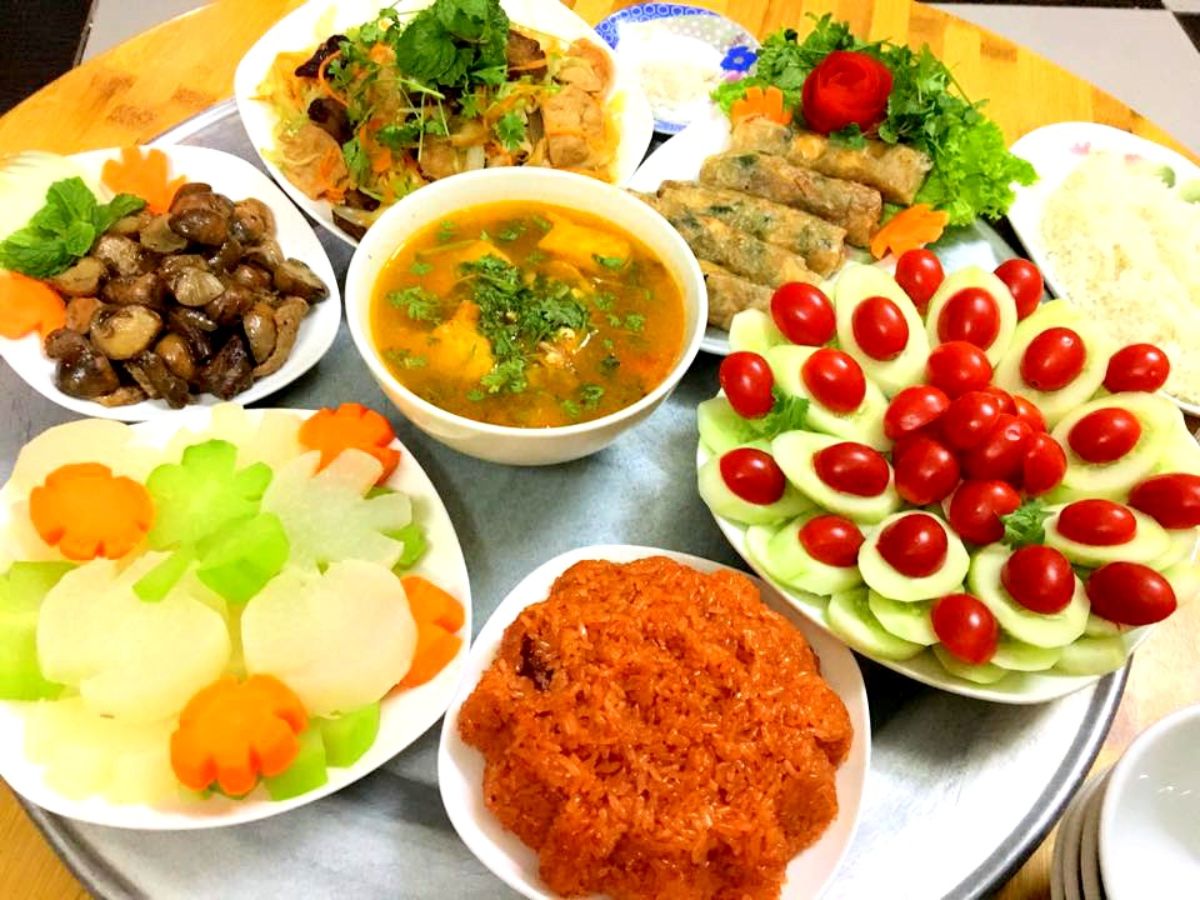 Mâm cỗ chay cúng Phật 