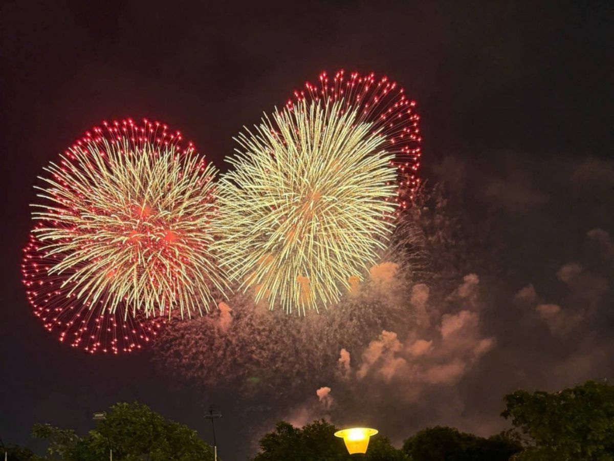 Ngoài hoạt động xem pháo hoa, du khách du xuân chúc tết đầu năm. 