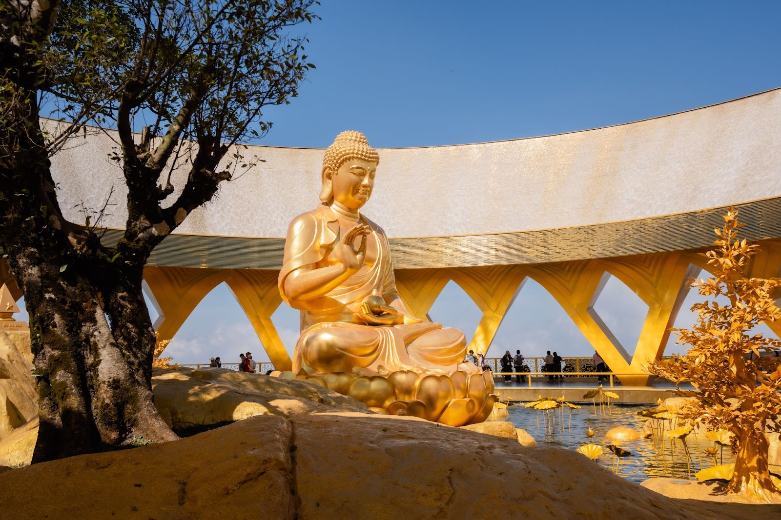 Tượng Phật Câu Na Hàm Mâu Ni trên đỉnh núi Bà Đen. 