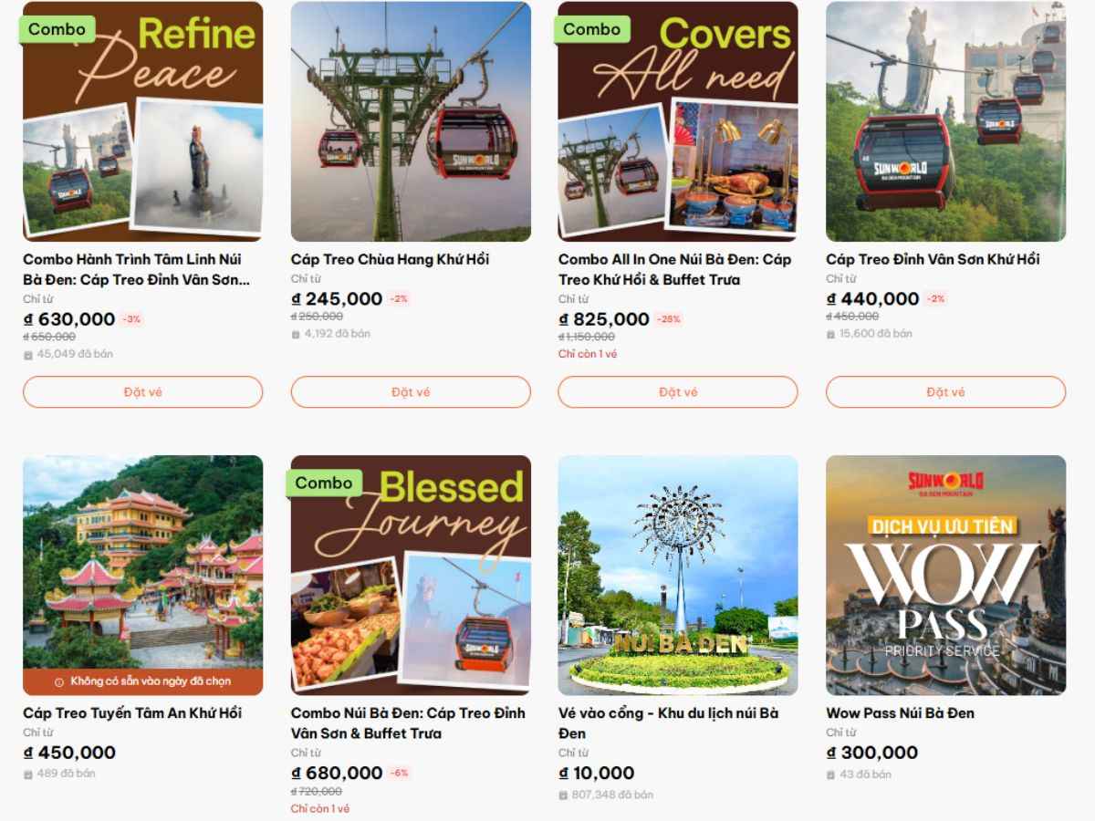 Giá vé được giảm giá khi mua tại website chính thức của Sun World.