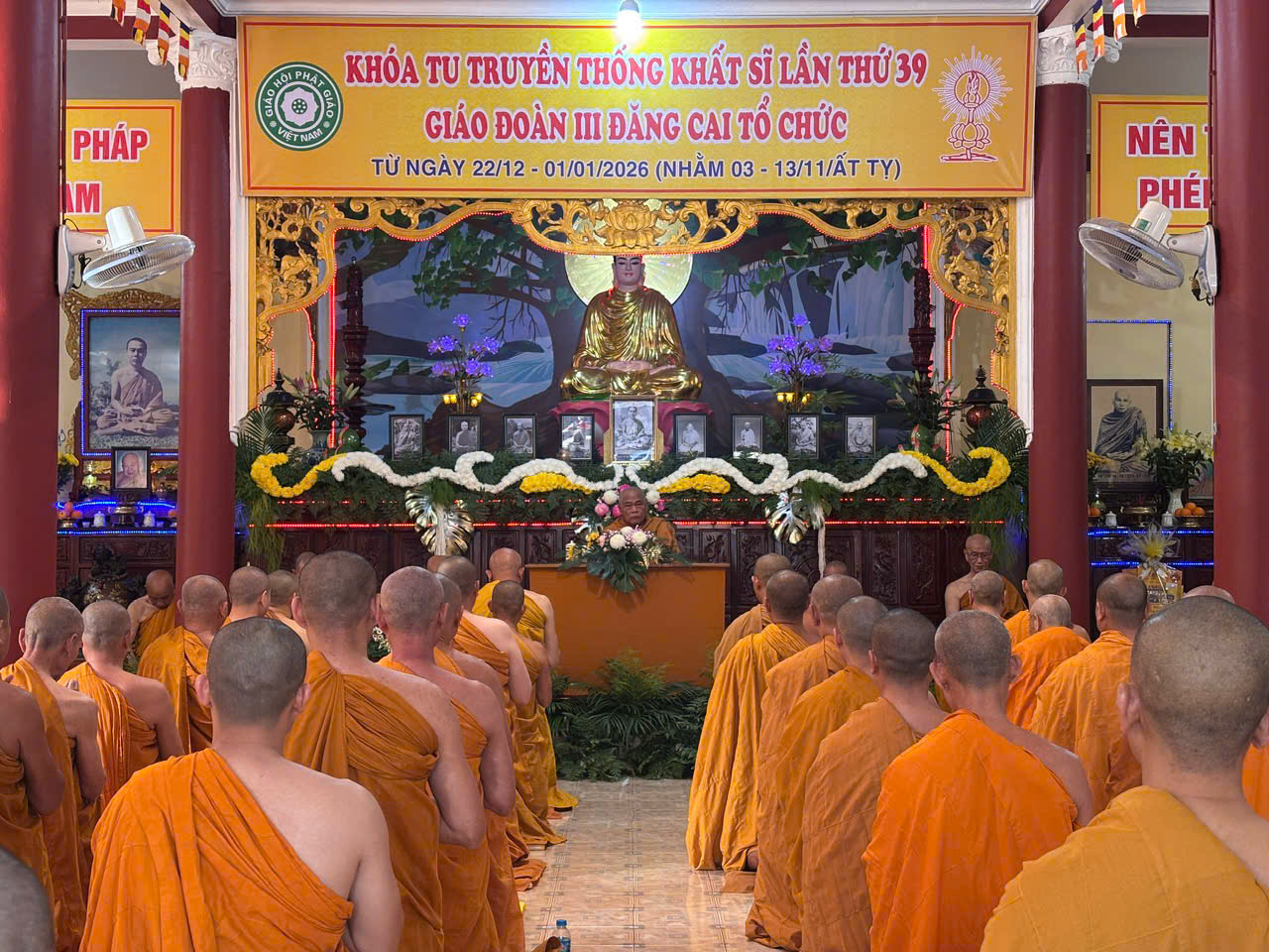 Khóa tu Truyền thống Khất sĩ lần thứ 39 tại Tịnh xá Ngọc Phúc. (Nguồn: Sưu tầm)