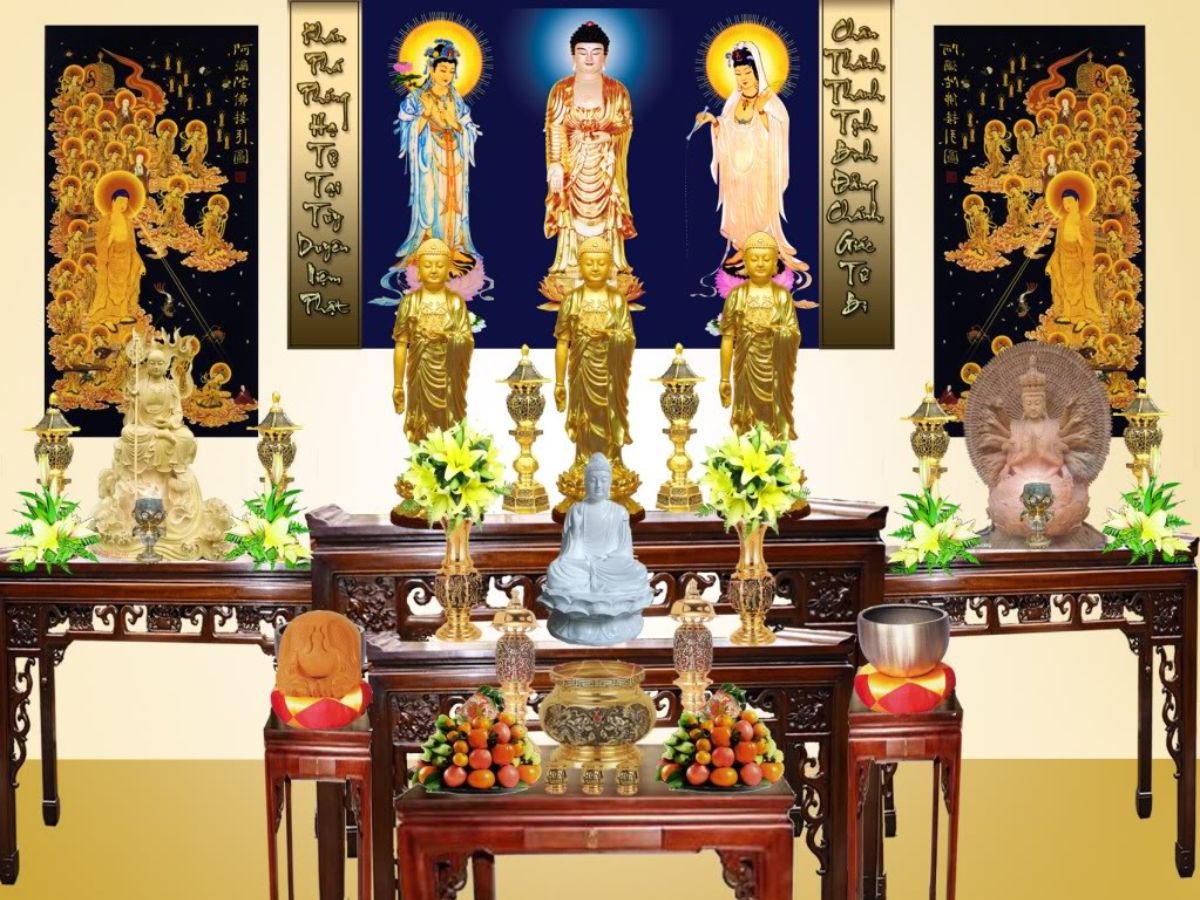 Bàn thờ Phật là điểm tụ hội năng lượng thanh tịnh trong gia đình.