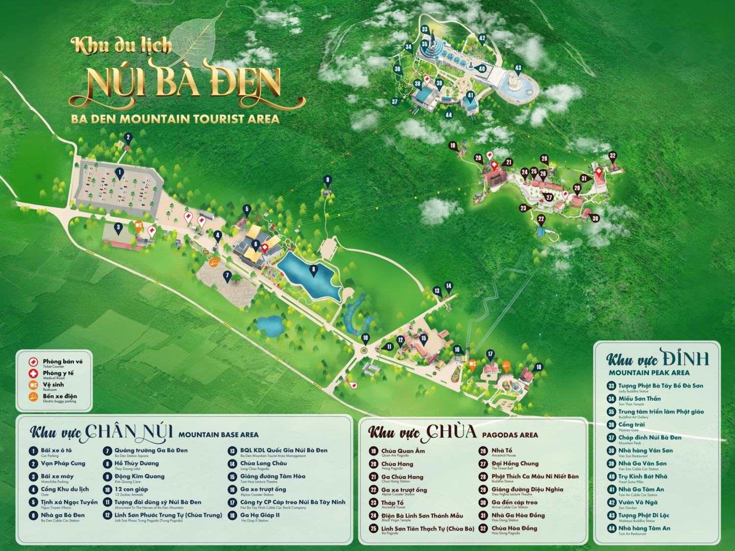 Bản đồ núi Bà Đen.