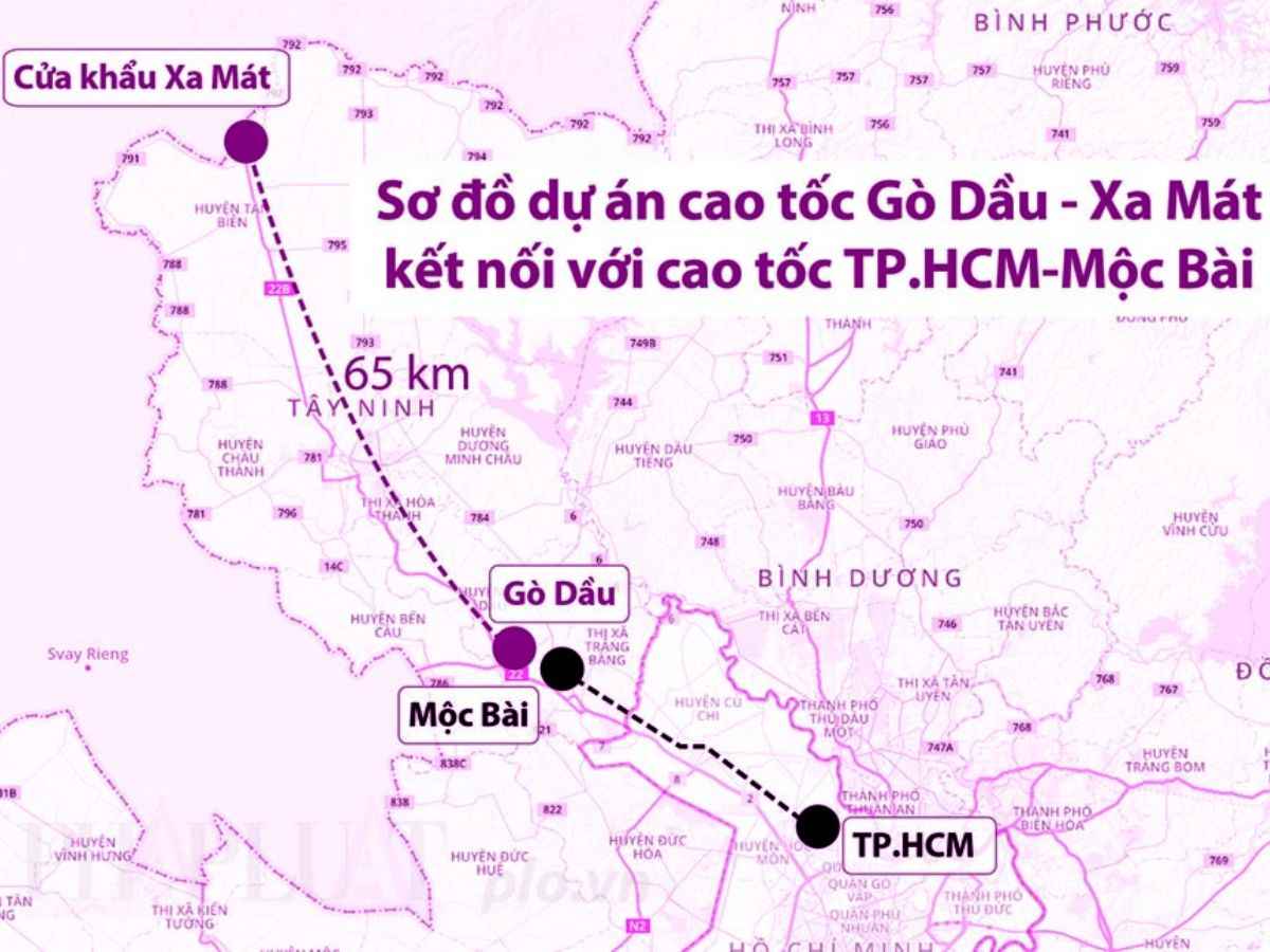 Dự án cao tốc trong tương lai giúp các tuyến xe từ Gò Dầu - Mộc Bài nhanh hơn. (Nguồn: Sưu tầm)