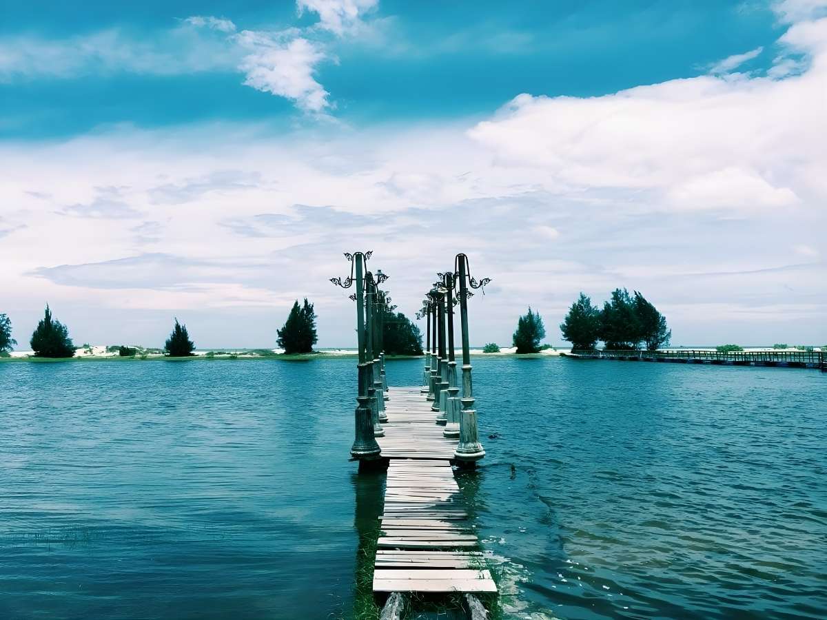 Bãi biển Hồ Cốc với hàng dương xanh và bờ cát trải dài hướng ra biển. (Nguồn: Sưu tầm)